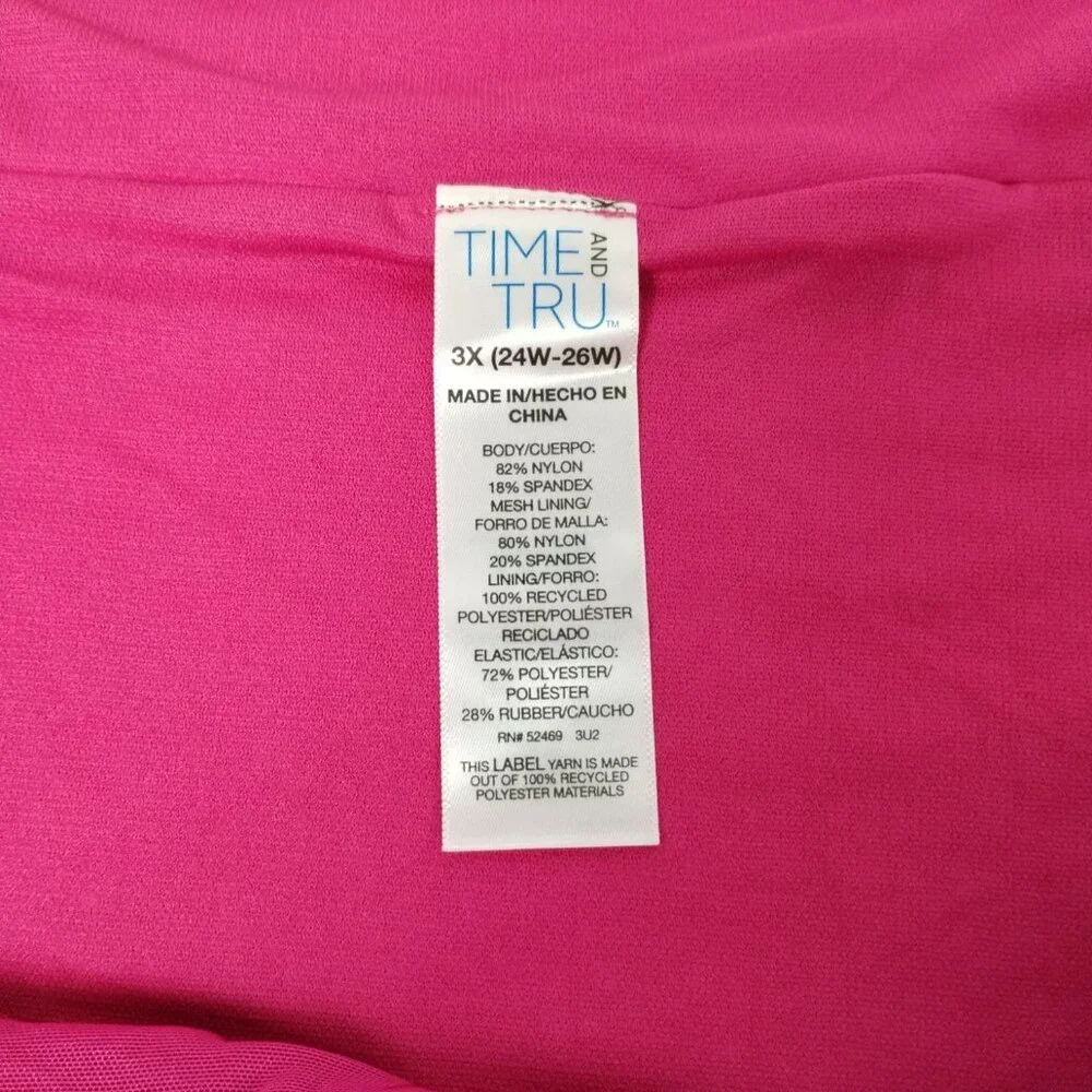 Time and Tru Womens 3X Summer Fuchsia High Rise bikini bottoms - Picture 4 of 5